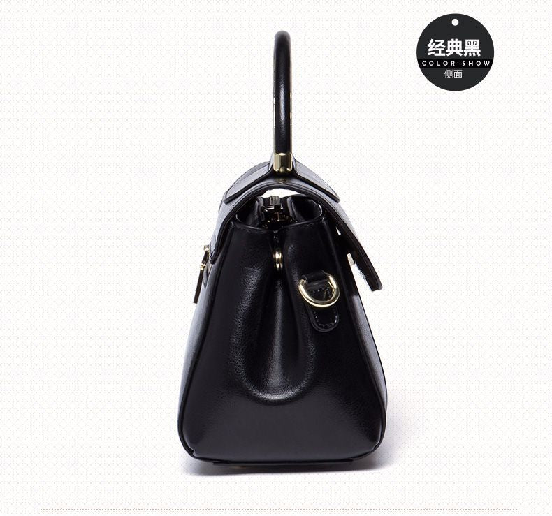 Women's bag Genuine leather handbag Cowhide crossbody bag that goes with anything Retro elegant shoulder bag. Pochette