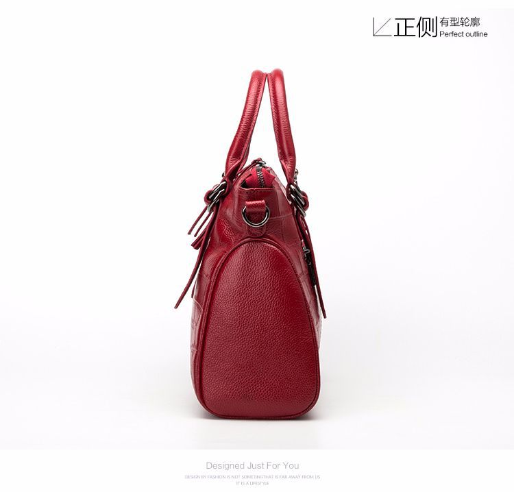 Genuine Leather Women's Bag Crocodile Pattern Top Cowhide Handbag Genuine Leather Shoulder Bag Fashion Retro Handbag. Bag