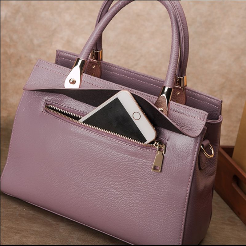 Genuine leather ladies handbag fashion crossbody bag shoulder bag zipper elegant temperament handbag.bag