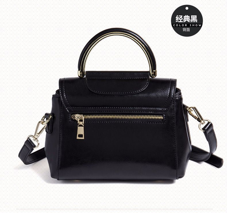 Women's bag Genuine leather handbag Cowhide crossbody bag that goes with anything Retro elegant shoulder bag. Pochette