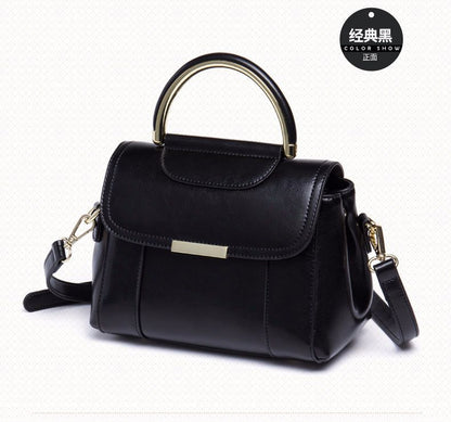 Women's bag Genuine leather handbag Cowhide crossbody bag that goes with anything Retro elegant shoulder bag. Pochette