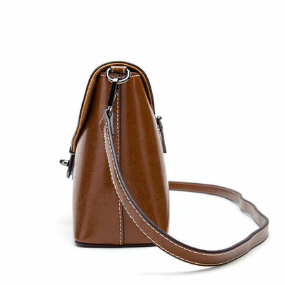 Women's bag Retro cowhide fashion square bag Genuine leather crossbody bag Shoulder bag. Pochette