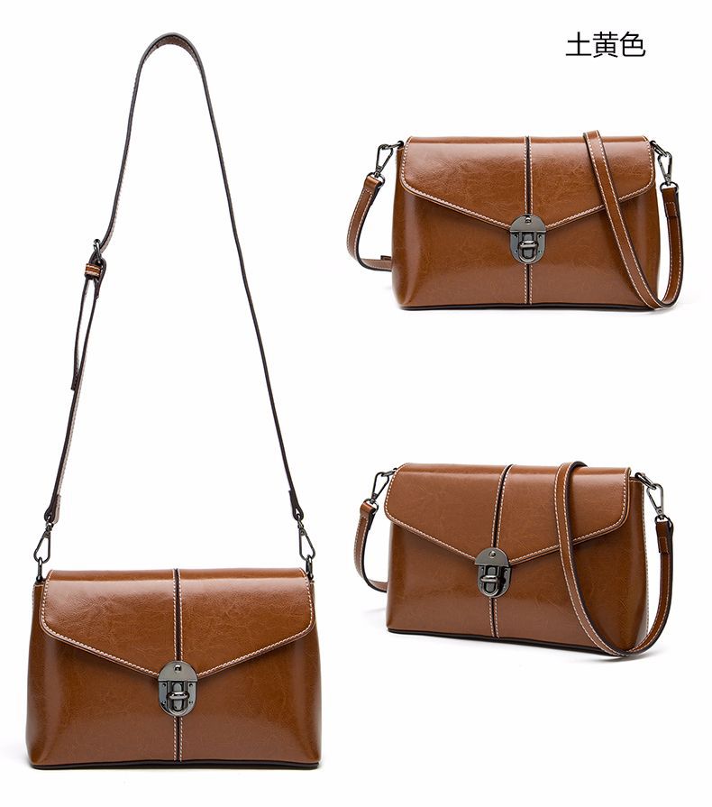 Women's bag Retro cowhide fashion square bag Genuine leather crossbody bag Shoulder bag. Pochette