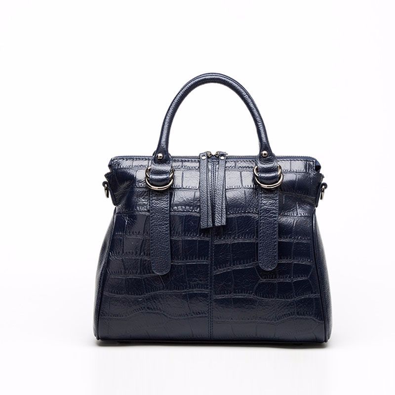 Genuine Leather Women's Bag Crocodile Pattern Top Cowhide Handbag Genuine Leather Shoulder Bag Fashion Retro Handbag. Bag