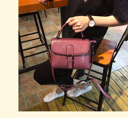 Women's bag Casual Messenger bag Fashion Crossbody bag Cowhide Shoulder bag that goes with anything. Pochette