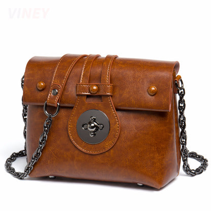 Genuine leather women's bag Crossbody bag Fashion chain bag Small bag Shoulder bag that goes with anything. Pochette