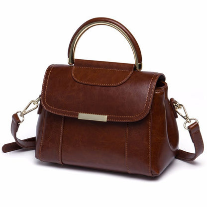 Women's bag Genuine leather handbag Cowhide crossbody bag that goes with anything Retro elegant shoulder bag. Pochette