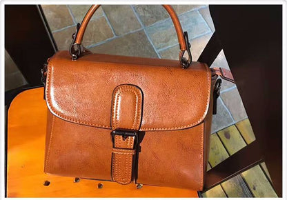 Women's bag Casual Messenger bag Fashion Crossbody bag Cowhide Shoulder bag that goes with anything. Pochette