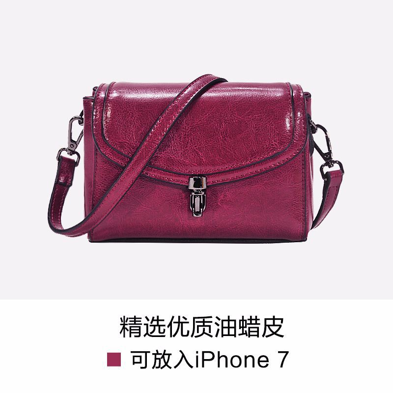 Women's Bag Genuine Cowhide Leather Crossbody Bag Square Bag Fashion Retro Shoulder Bag.Pochette