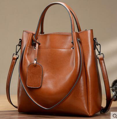 Women's bag Genuine leather crossbody bag Tote bag Cowhide casual handbag Retro Shoulder bag that goes with anything. Pochette