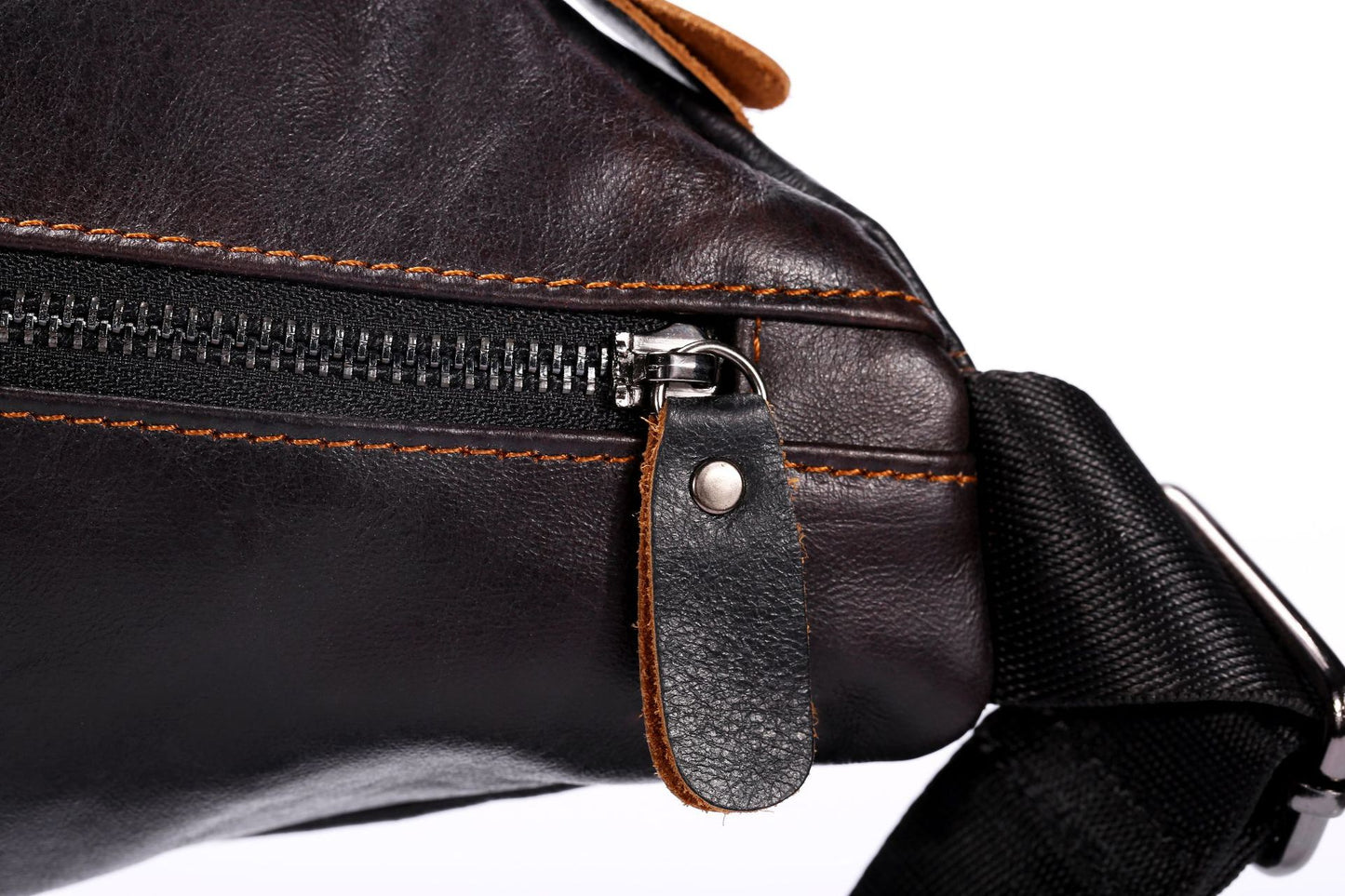 Men's bust bag genuine cowhide leather fashion casual business large capacity crossbody bag shoulder bag for men