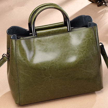 Genuine leather women's bag cowhide handbag shoulder bag outdoor casual big bag handbag.bag