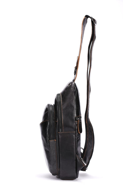 Men's Bust Bag Cowhide Casual Korean Fashion Crossbody Bag for Men