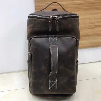 Men's backpack cowhide genuine leather Crazy Horse casual business large capacity fashion travel bag 