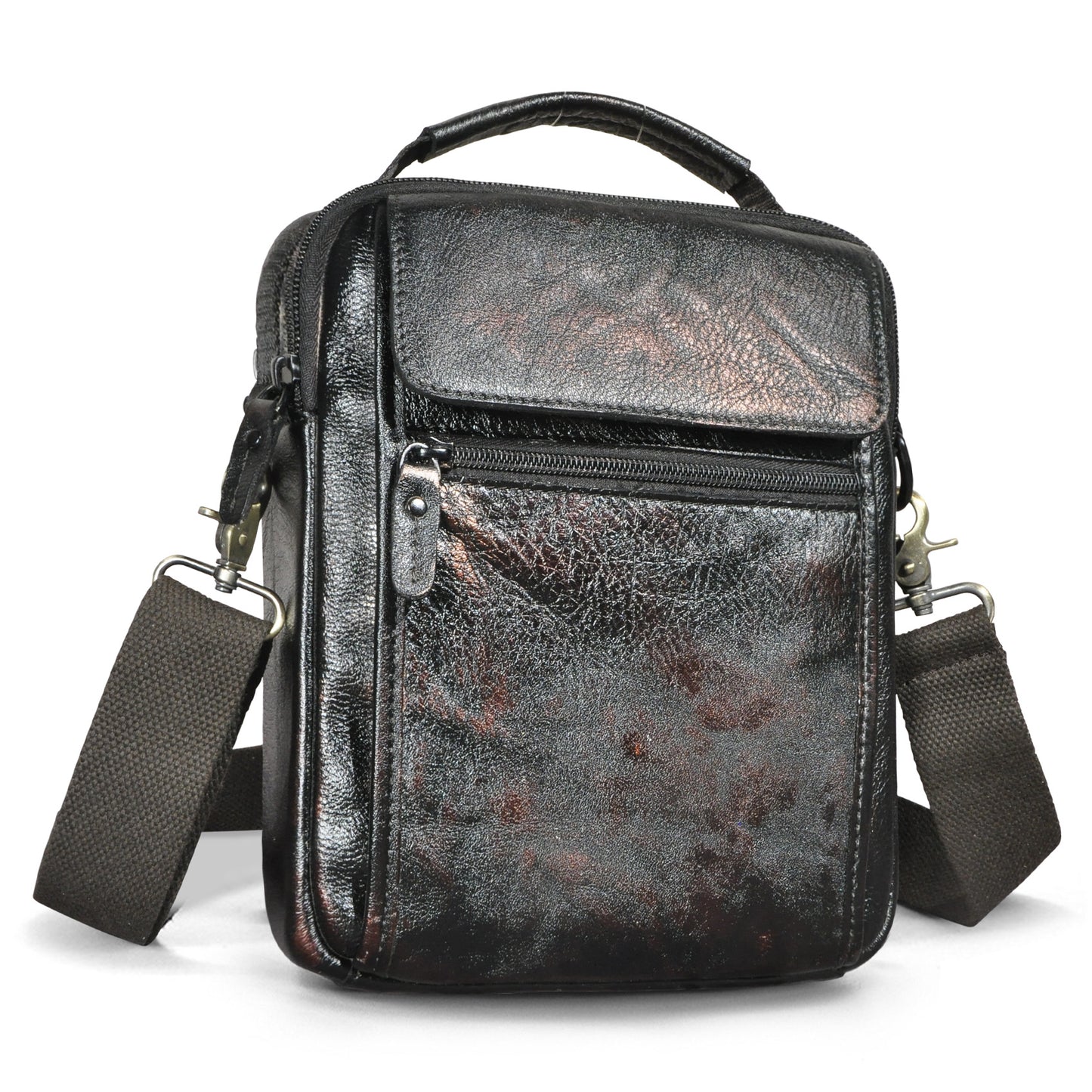 Men's Shoulder Bag Cowhide Genuine Leather Retro Travel Outdoor Crossbody Bag for Men 