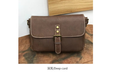 Men's Shoulder Bag Cowhide Casual Fashion Bust Bag Mobile Phone Bag Crossbody Bag Messenger Bag for Men 