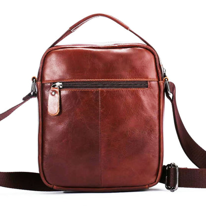 Men's Shoulder Bag Genuine Cowhide Leather Crazy Horse Retro Casual Large Capacity Crossbody Bag for Men 