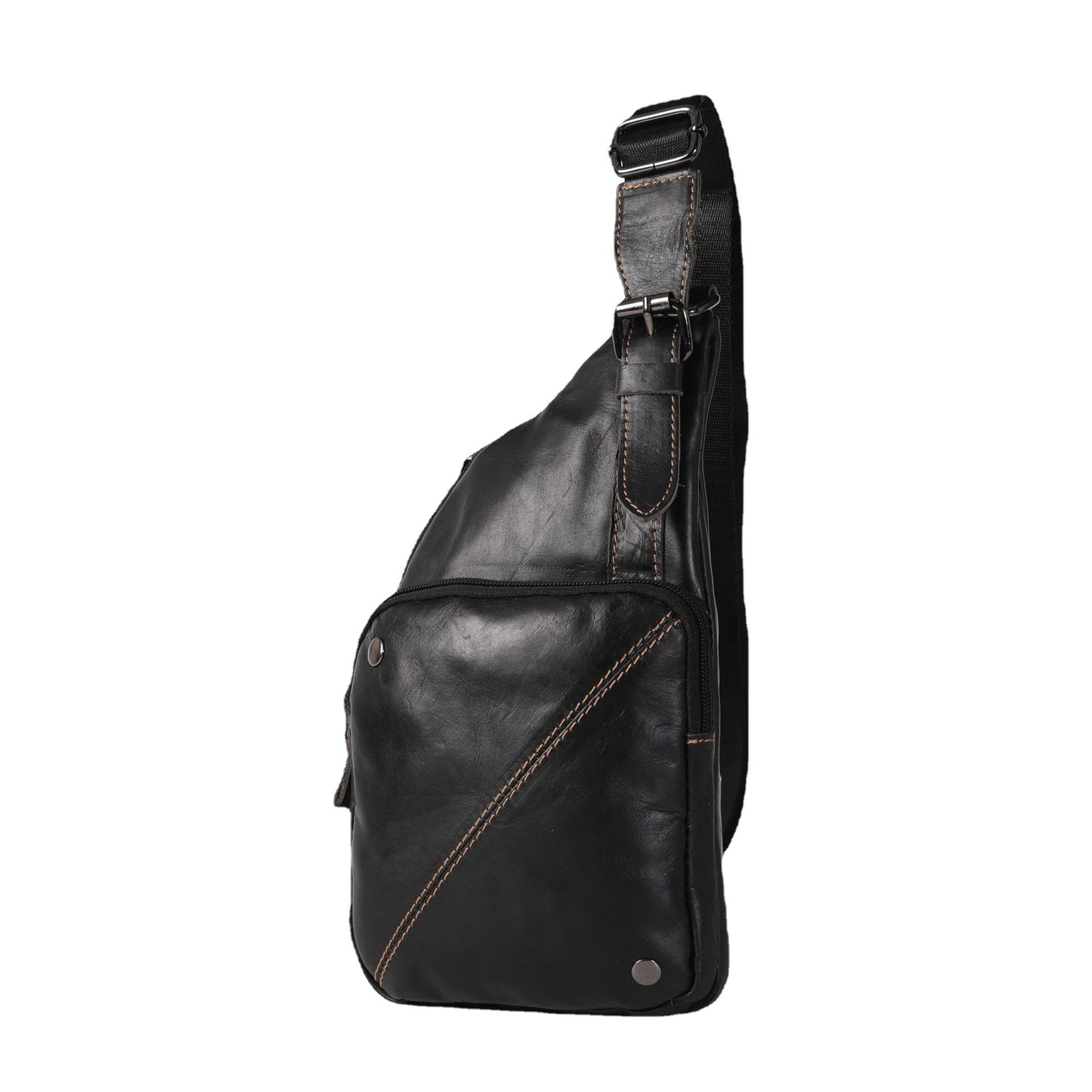 Men's Bust Bag Cowhide Sports Crossbody Bag Men's Shoulder Bag 