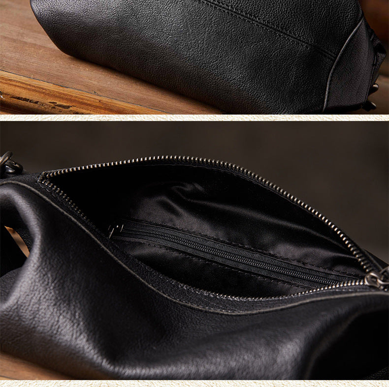 Men's Shoulder Bag Made of Genuine Cowskin Leather Original Handmade Casual Fashion Crossbody Bag 