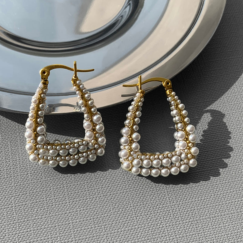 D pearl earrings for women luxury fashion simple earrings 