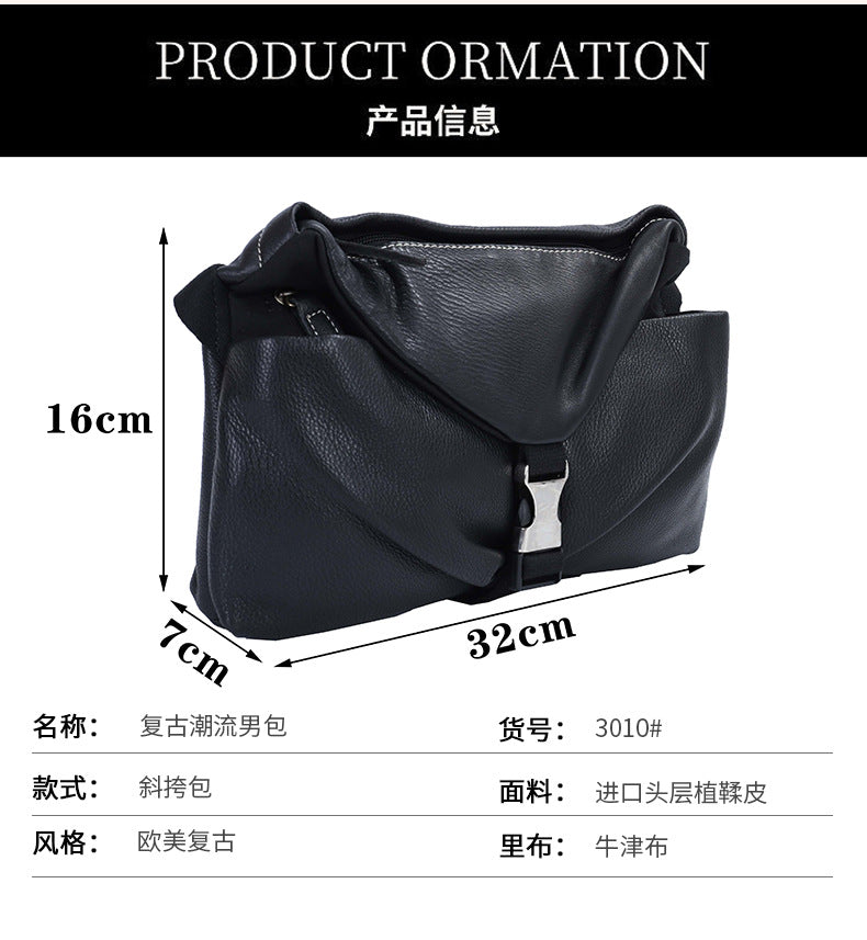 Men's Crossbody Bag Tote Bag Cowhide Genuine Leather Casual Fashion Shoulder Bag for Men 