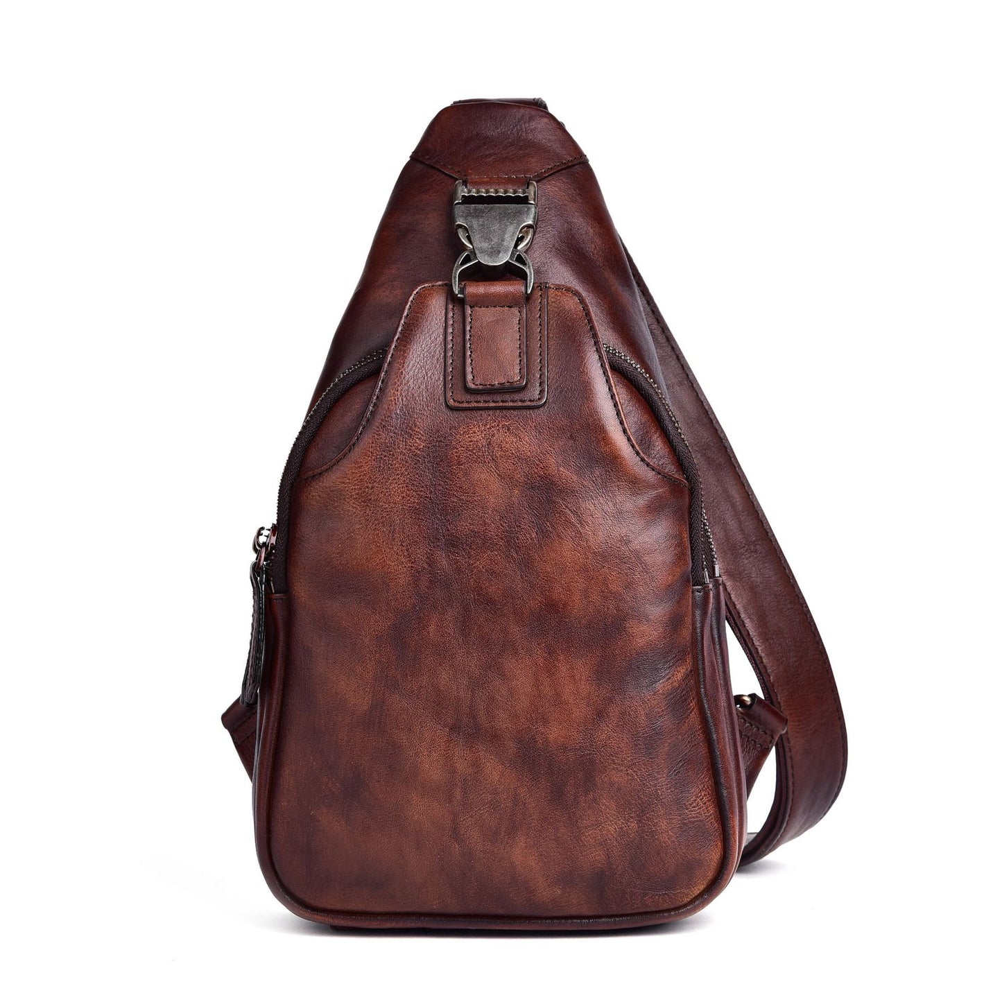 Men's bust bag Genuine cowhide leather retro casual men crossbody bag 