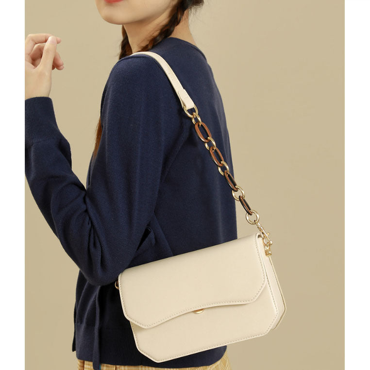 Women's underarm bag Textured chain bag Office worker commuting Shoulder bag that goes with anything.Pochette