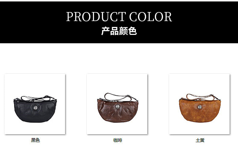 Men's bust bag crossbody bag genuine cowhide leather large capacity casual fashion shoulder bag for men 