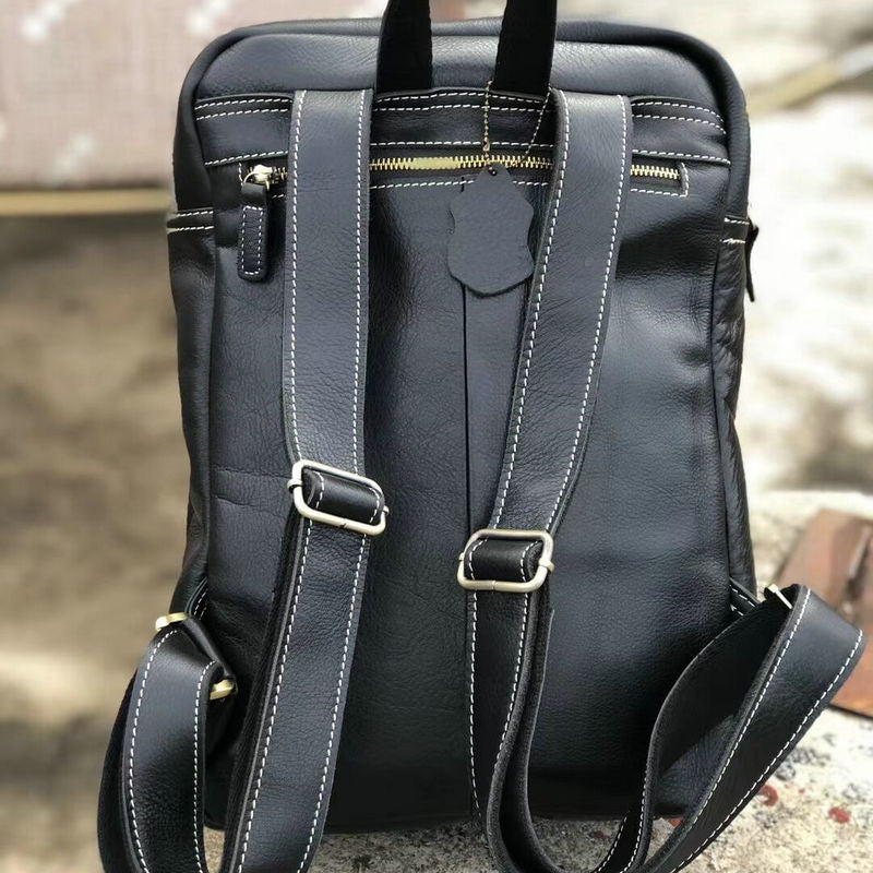 Men's backpack cowhide genuine leather retro fashion Korean fashion casual business handbag computer bag outdoor men's travel bag 