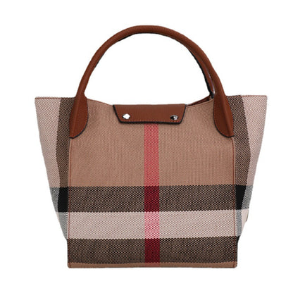 Fashion Casual Genuine Leather Big Bag Ladies Trend Handbag Shoulder Bag Plaid Handbag. Bag