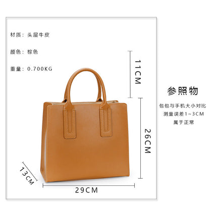 Women's handbag simple atmospheric genuine leather bag fashion large capacity shoulder bag commuting handbag.bag