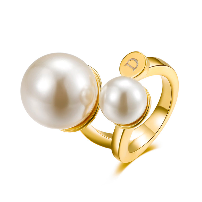 D Opening Pearl Ring Women's Fashion Personality Ring Don't Disdain Luxury