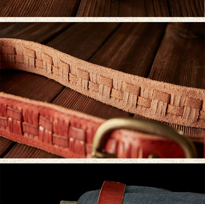 Men's Belt Hand-knitted Cowhide Genuine Leather Copper Needle Buckle Retro Fashion Personality Casual Men's Belt 