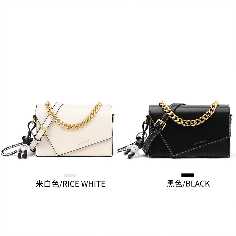 Women Bag Genuine Leather Simple Crossbody Bag Chain Bag Handbag Square Bag Fashion Shoulder Bag.Pochette