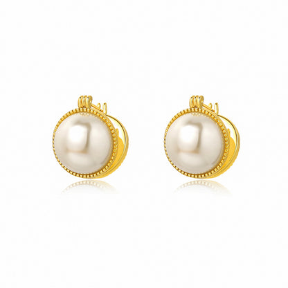 CE Double-Sided Shell Mother Pearl Earrings Women's Luxurious Earrings Minor Design French Ear Hanging Earrings