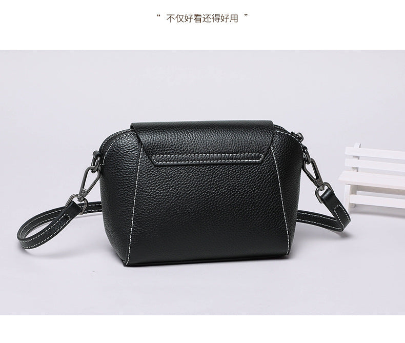 Women's bag trend crossbody bag genuine leather fashion cowhide simple shoulder bag that goes with anything. Pochette