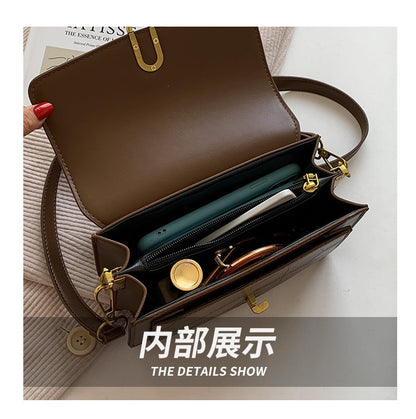 Women's bag Cowhide crossbody bag Square bag that goes with anything Fashion simple shoulder bag. Pochette