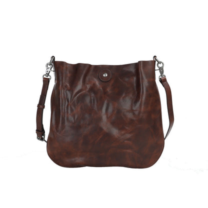 Men's Shoulder Bag Genuine Cowhide Leather Fashion Commuting Tote Bag Crossbody Bag for Men 