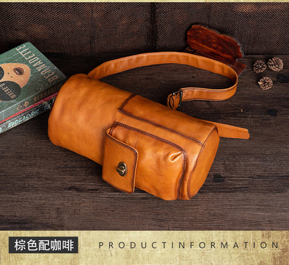 Men's bust bag Genuine cowhide leather retro fashion crossbody bag for men 