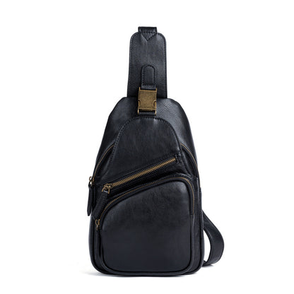 Men's bust bag Genuine cowhide leather retro crossbody bag for men 