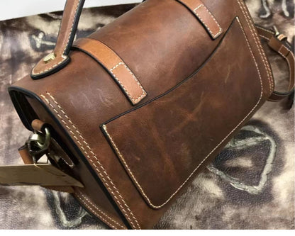 Men's Shoulder Bag Cowhide Genuine Leather Crazy Horse Korean Fashion Casual Men's Crossbody Bag Messenger Bag 