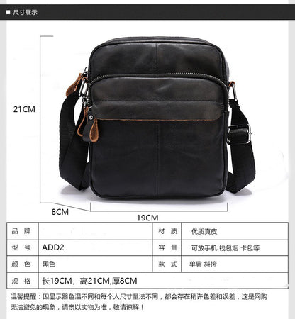 Men's Shoulder Bag Genuine Cowhide Leather Casual Sports Men's Crossbody Bag Briefcase 