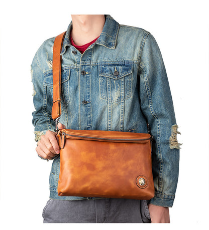 Men's shoulder bag Genuine cowhide leather business crossbody bag for men 