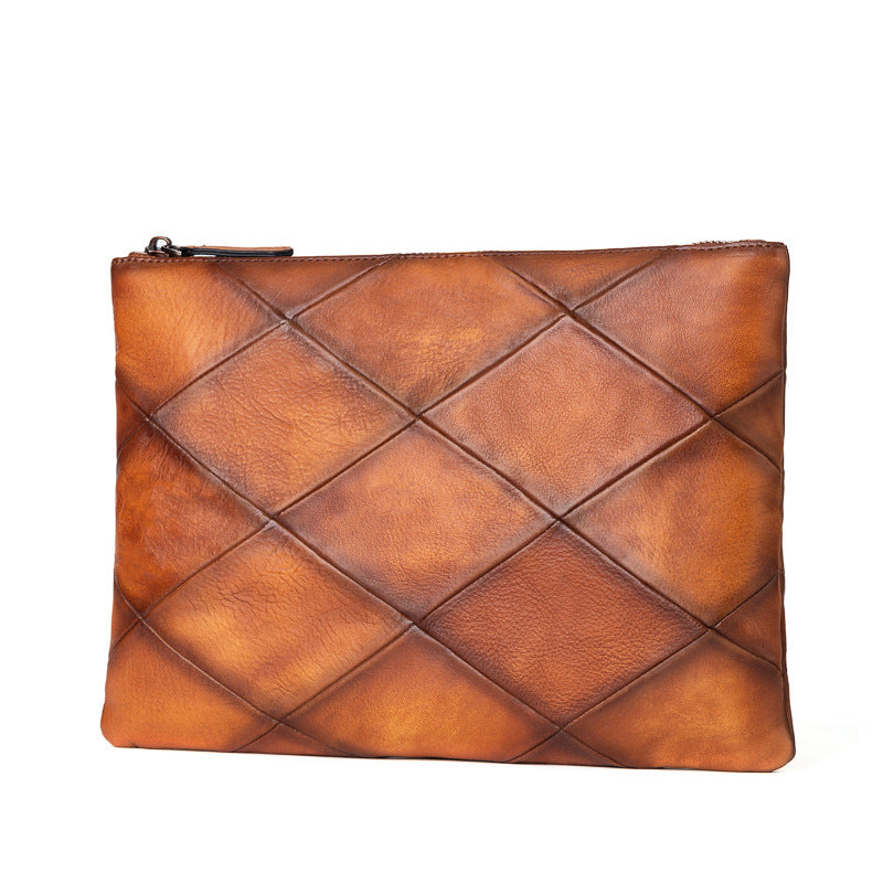 Men's Clutch Bag Cowhide Genuine Leather Casual Retro Male Handbag 