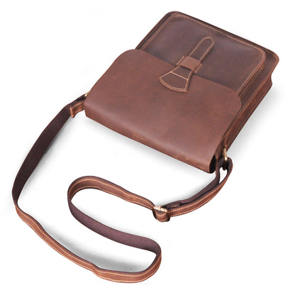 Men's Briefcase Genuine Cowhide Leather Crossbody Bag Retro Business Men Shoulder Bag Computer Bag 