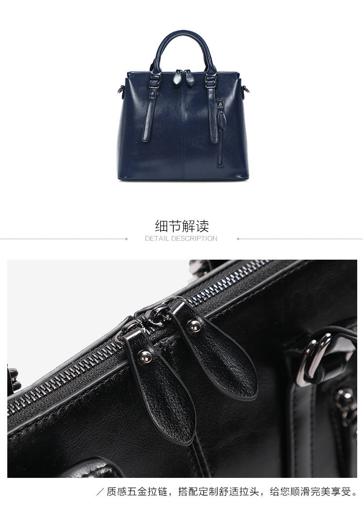 Ladies handbag fashion trend cowhide commuter office lady shoulder bag elegant handbag.bag