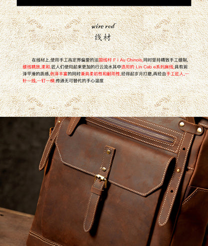 Men's backpack made of cowhide genuine leather fashion individuality large capacity casual computer bag men travel bag 