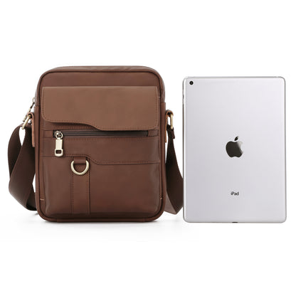 Men's shoulder bag Genuine cowhide leather retro large capacity crossbody bag for men 