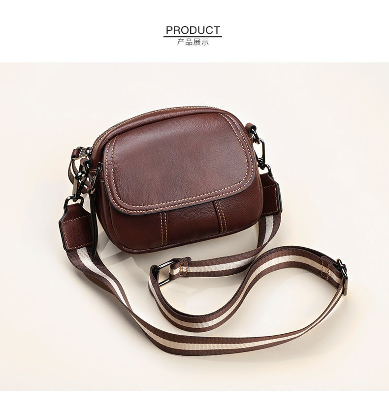 Women's bag Crossbody bag Genuine leather Broadband armpit bag Retro Shoulder bag that goes with anything. Pochette