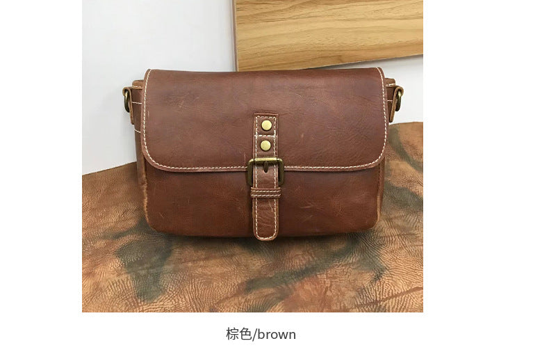 Men's Shoulder Bag Cowhide Casual Fashion Bust Bag Mobile Phone Bag Crossbody Bag Messenger Bag for Men 